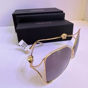 Versace Gold Sunglasses with Black Lenses